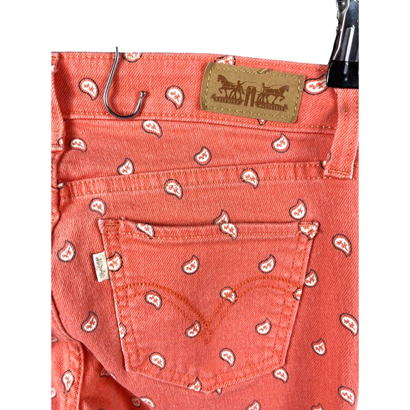 Levis 535 BANDANA PRINT Pants Jegging Jeans Size 28 Beachy Boho Preppy Retro - Picture 5 of 10